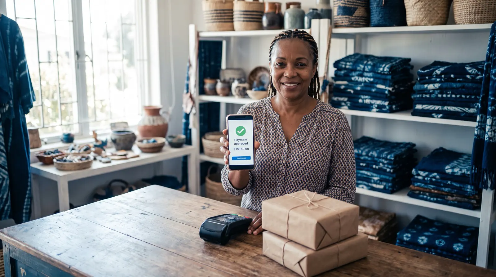 Caribbean Shopify merchant accepting a card payment on their store — Paperless Blueprint Shopify payment gateway integration
